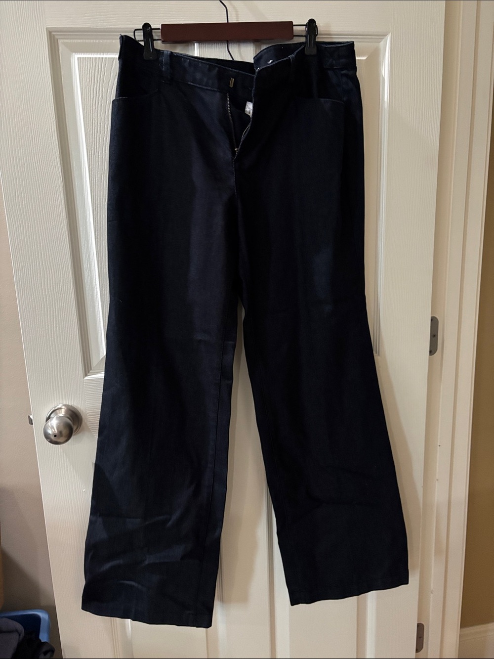 Ann Taylor Dark Navy Wide Leg Jeans